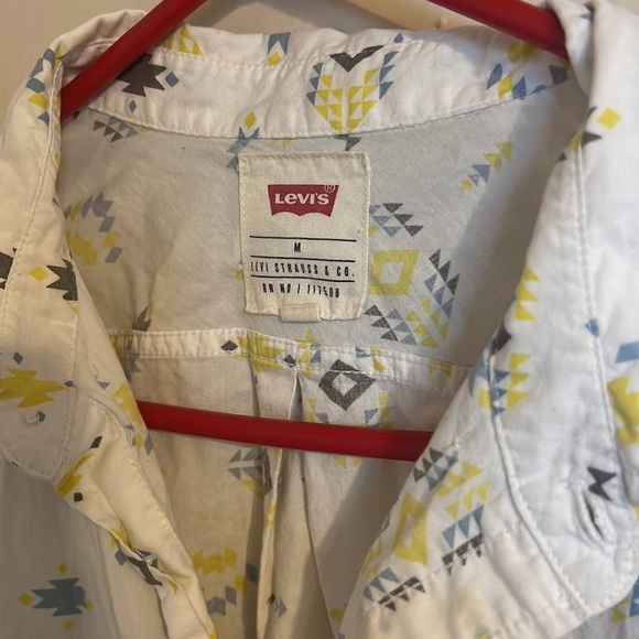 Levi Mens Shirt Sleeve Western Print Button Down - Picture 2 of 3
